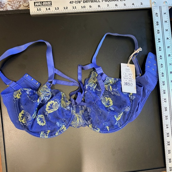 NWT Bravissimo Katya UK 32GG Navy/Lime - Picture 1 of 3